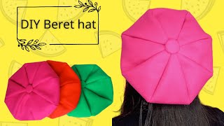 DIY Beret Hat  How to Make Beret Hat free pattern French Beret Cap [upl. by Ettevol]