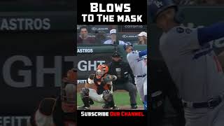 MLB  Blows to The mask baseball MLB Beisbol [upl. by Annatnas423]