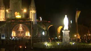 Procession Mariale aux flambeaux at the Sanctuaire de Lourdes  29 September 2024 [upl. by Vokaay391]