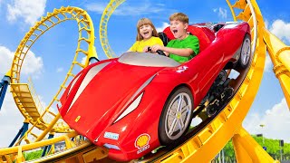 Diana and Roma visited Ferrari World Theme Park 2024 [upl. by Ajoop]