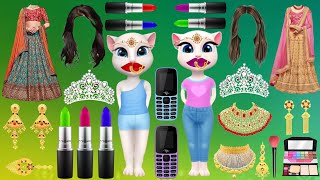 Talking Tom Billi Two dhulan shadi ki Funny makeup cartoon video [upl. by Chute222]