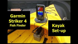 Garmin Striker 4 Fish Finder Simple Kayak Trial Setup Lake Billy Chinook Transducer Installation [upl. by Lanford939]