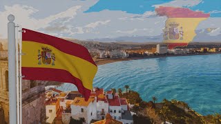 SPAIN Flag Animation  Marcha Real  National Anthem  2021 4K [upl. by Retsam493]