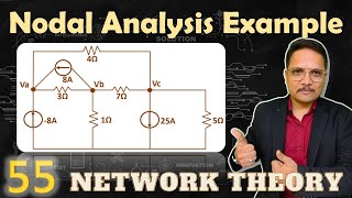 2  Nodal Analysis in Network Theory Detailed Example and Solved Problem [upl. by Phare117]