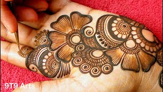 Very beautiful stylish front hand mehandi ka design  easy mehendi design  Simple wedding mehndi [upl. by Peckham]