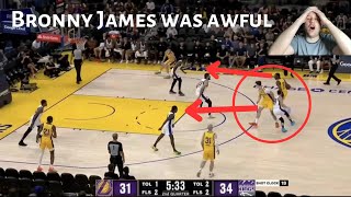 BRONNY JAMES was absolutely horrendous in his summer league debut [upl. by Adnuahsal]