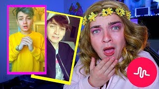 REACTING TO MY BOYFRIENDS MUSICALLYS Cringe Warning [upl. by Shiri]