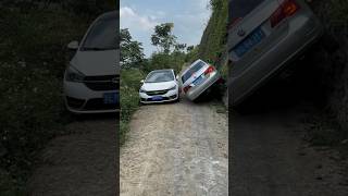 Car flying over the eaves and walls narrow road car meeting skills 😱 viralvideo skills shorts [upl. by Eal932]