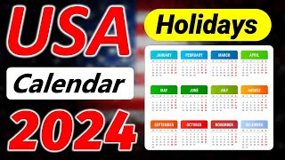 US Holiday Calendar 2024  Holidays and Observances in United States 2024 [upl. by Hadlee]