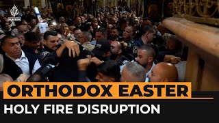 Israeli police detain Greek consul’s guard at Orthodox Easter ceremony [upl. by Auehsoj]