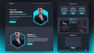 Build a Complete Responsive Personal Portfolio Website using HTML CSS Javascript [upl. by Anelhtak677]