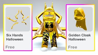 FREE GET NOW GOLDEN HALLOWEEN ITEMS IN ROBLOX EVENT👿🎃👹 [upl. by Kopans]