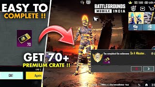 Get 70 Premium Crate In Bgmi  Bgmi New Achievement Complete  Bgmi Hidden Achievement [upl. by Boniface]