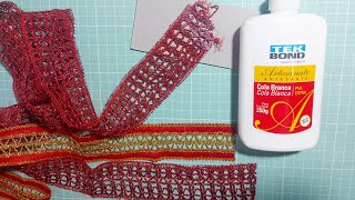 Como selar a ponta da fita para não desfiar com cola branca diy costura Natal artesanato [upl. by Nohj757]