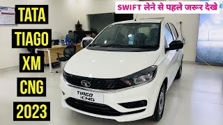 Tata Tiago XM iCNG 2023 Review Price Features  Tata tiago 2023 model [upl. by Meridith]