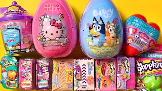 Asmr unboxing eggs Hello Kitty Bluey shoppkings Doorables [upl. by Eniledgam765]