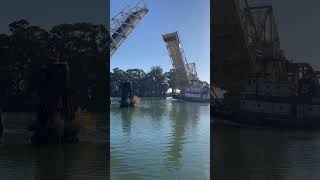 Isleton Bridge opening while fishing bayareafishing lovefishing bridge bass boat fishing bass [upl. by Sisely]