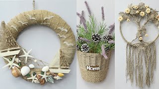 7 Amazing jute wall hanging Craft Ideas decorate your home out of scrap [upl. by Assed]