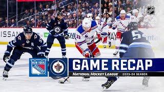 Rangers  Jets 1030  NHL Highlights 2023 [upl. by Harrat]