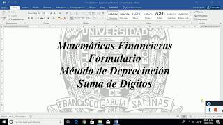 Formulario Depreciación Suma de Dígitos [upl. by Casteel]