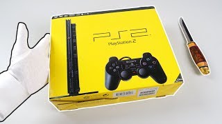 PS2 SLIM UNBOXING Sony PlayStation 2 Console Brand New amp Sealed [upl. by Nylcsoj]