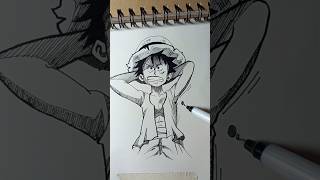 Drawing Luffy from One Piece drawing art sketch ballpointpendrawing [upl. by Oicnedurp278]