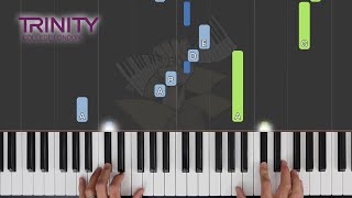 Minuet in G  TRINITY Piano Grade 2 20212023  Synthesia Piano tutorial [upl. by Shaff]