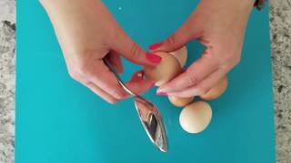 How to Peel a Hard Boiled Egg with a Spoon [upl. by Ilac]