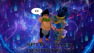 YBA SPTW  Pluck DESTROYS 1v1 [upl. by Lleznov]