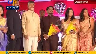 Chandrababu attend SC Corporation director Vijaya Kumar daughter marriage in Vijayawada [upl. by Jaquenette643]