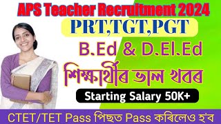 Good News For BEdDElEd CandidatesAPS Teacher Recruitment 2024 [upl. by Nennahs]