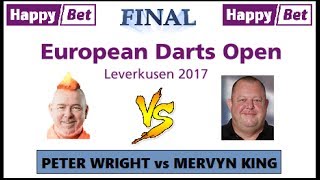 Final amp Presentation Peter Wright v Mervyn King  European Darts Open 2017 HD 1080p [upl. by Amend]