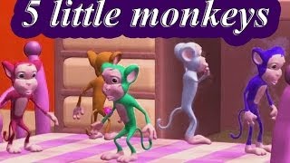 Five little monkeys Jumping on the bed  Nursery rhyme for children With Lyrics [upl. by Kingston963]