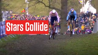 Mathieu Van Der Poel And Wout Van Aert CLASH In Cyclocross World Championships 2023 🇳🇱⚡🇧🇪 [upl. by Enitsirhk]