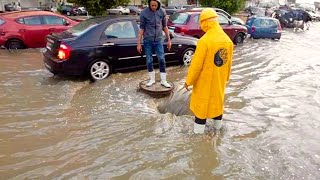 Street Flood Emergency Drain Unclogging Adventure [upl. by Anilad953]