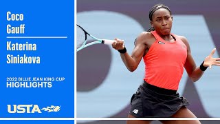 Coco Gauff vs Katerina Siniakova Highlights  2022 Billie Jean King Cup [upl. by Fruin65]