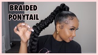 How To Braided Sleek Ponytail  Butterfly Braid Tutorial [upl. by Zelazny]