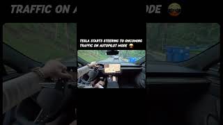 The Tesla Roadster starts steering to oncoming traffic while on auto pilot [upl. by Annoed563]