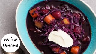 Red Cabbage amp Apple Soup  Umami Recipe [upl. by Tennaj507]