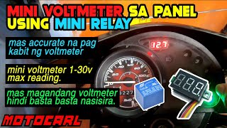 How to install voltmeter sa motor using mini relay [upl. by Nivan]