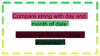 Compare string with day and month of date [upl. by Nuri]