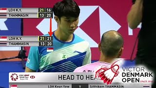 AMAZING COMEBACK from LOH Kean Yew vs Sitthikom Thammasin in Denmark Open badminton Throwback [upl. by Nilrak96]