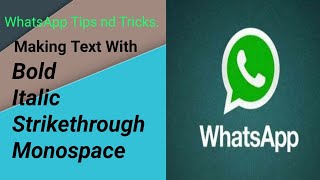 How To Write a Text With Bold Italic Strikethrough Monospace Fonts In Whatsapp Tamil WhatsappUpdate [upl. by Ysied560]