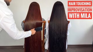 Hair touching improvisation with Mila PATREON PREVIEW naturalhair gorgeoushair aliiamore [upl. by Merri]