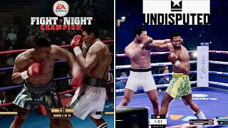 Undisputed vs Fight Night Champion comparison footwork knockouts animation physics [upl. by Naz265]