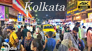 Kolkata Calcutta Walking Tour  Evening Walk Around New Market in Kolkata  India🇮🇳  4K HDR [upl. by Gine]