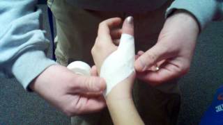 HF AT Aides How to Tape a Thumb [upl. by Ahselak331]