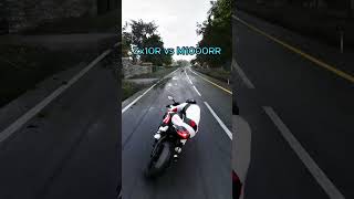 Zx10R vs M1000RR race zx10r bikerider shorts [upl. by Adnac178]