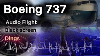 Airplane White Noise  Boeing 737  Black Screen and Dings  1 Hour [upl. by Ailin]