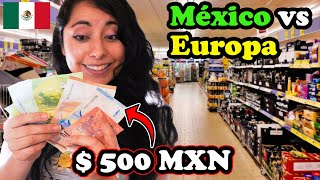 ¡RETO¿Cuánto se puede comprar con 500 MXN en EUROPA🤑Dinero MEXICO🇲🇽 VS EUROPA🇪🇺 [upl. by Mikal]